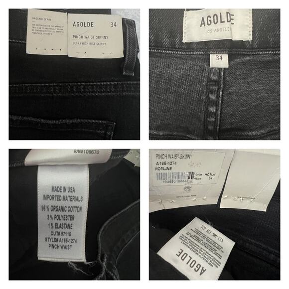 Agolde Pinch Waist High Rise Skinny Jeans in Hotline Size 34 - Picture 8 of 12